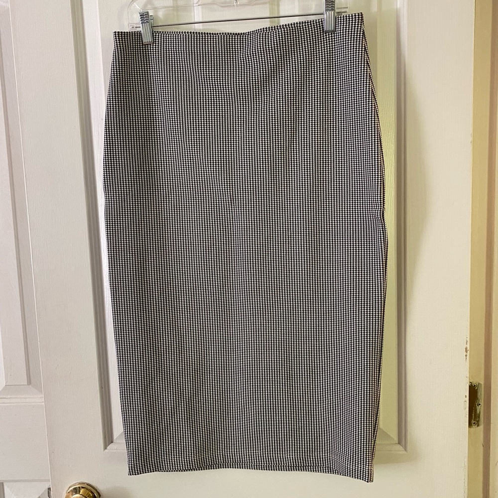 Black and White Midi Stretch Pencil Skirt size XL